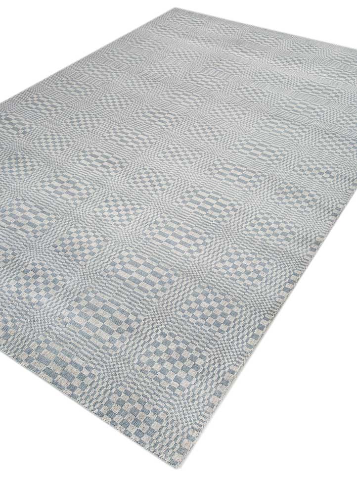 saga grey and black viscose hand loom Rug - FloorShot