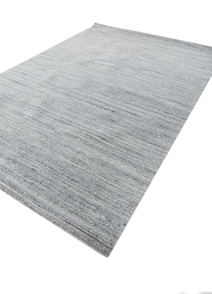 saga blue wool and viscose hand loom Rug - FloorShot