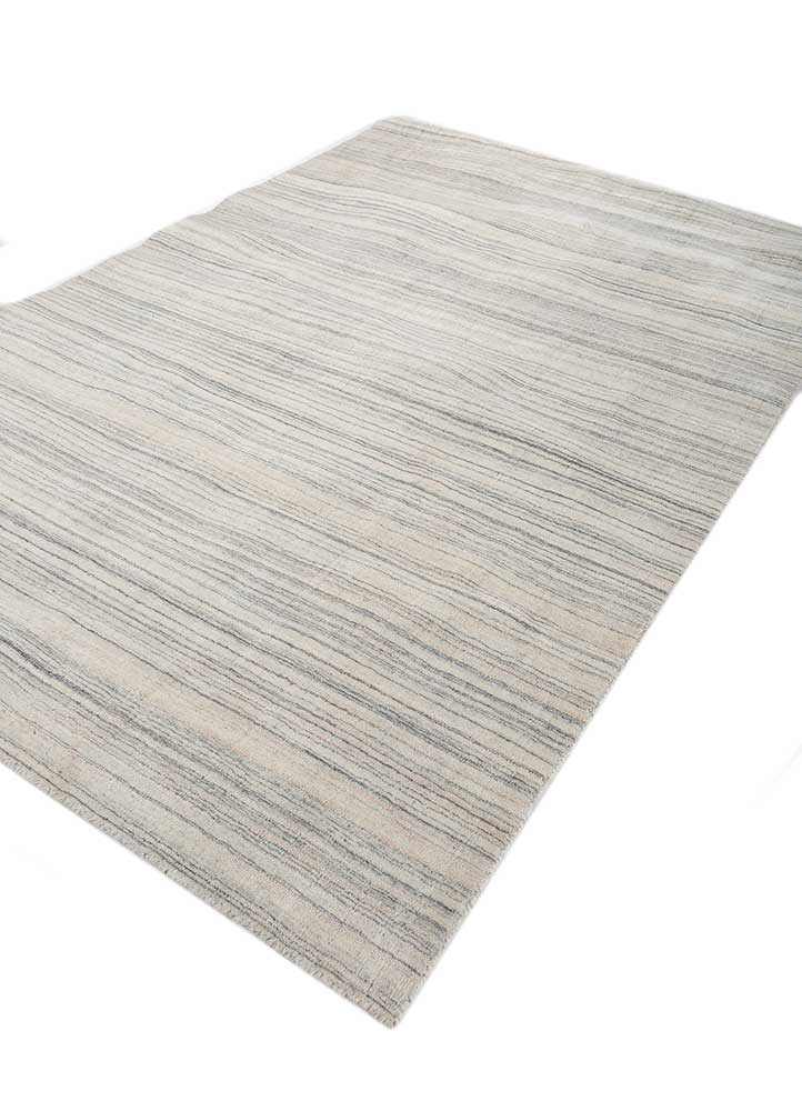 basis ivory wool and viscose hand loom Rug - FloorShot