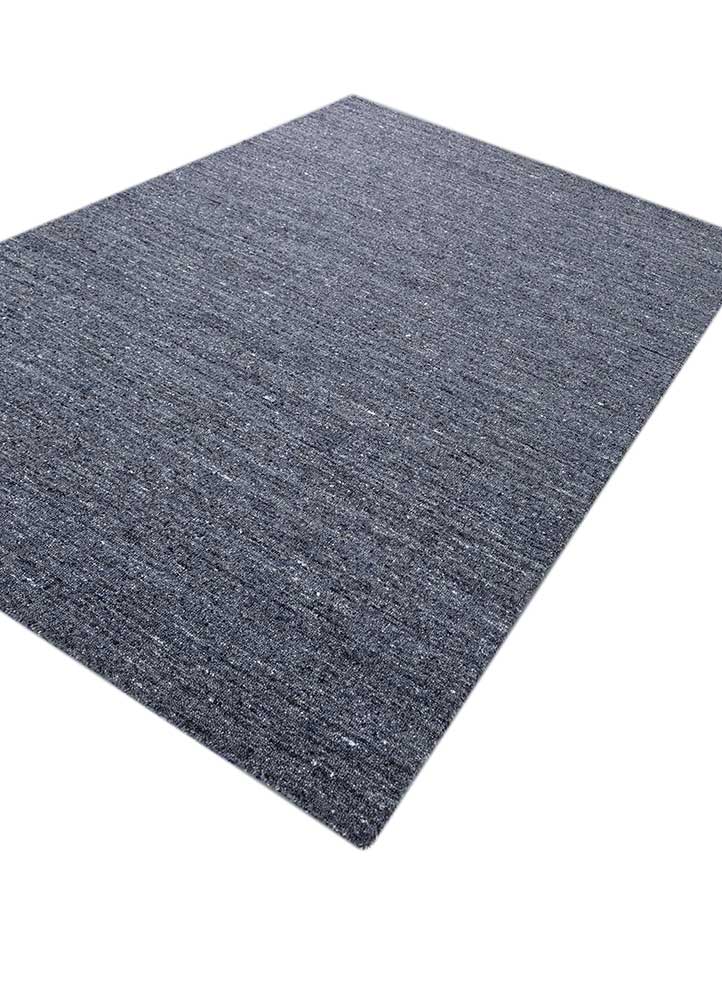 saga grey and black wool and viscose hand loom Rug - FloorShot