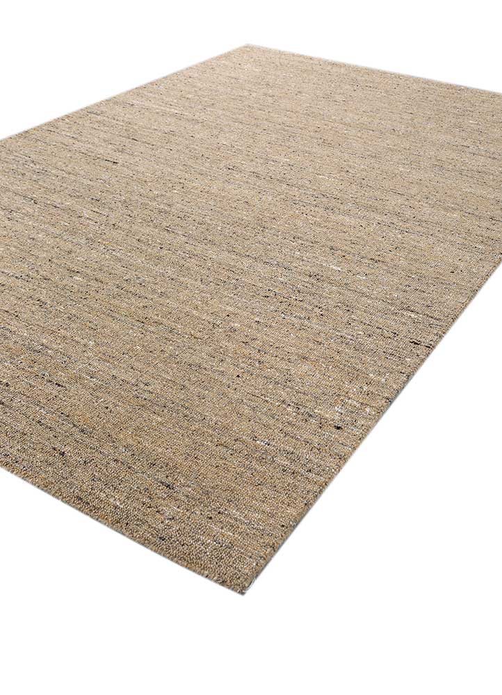 saga gold wool and viscose hand loom Rug - FloorShot