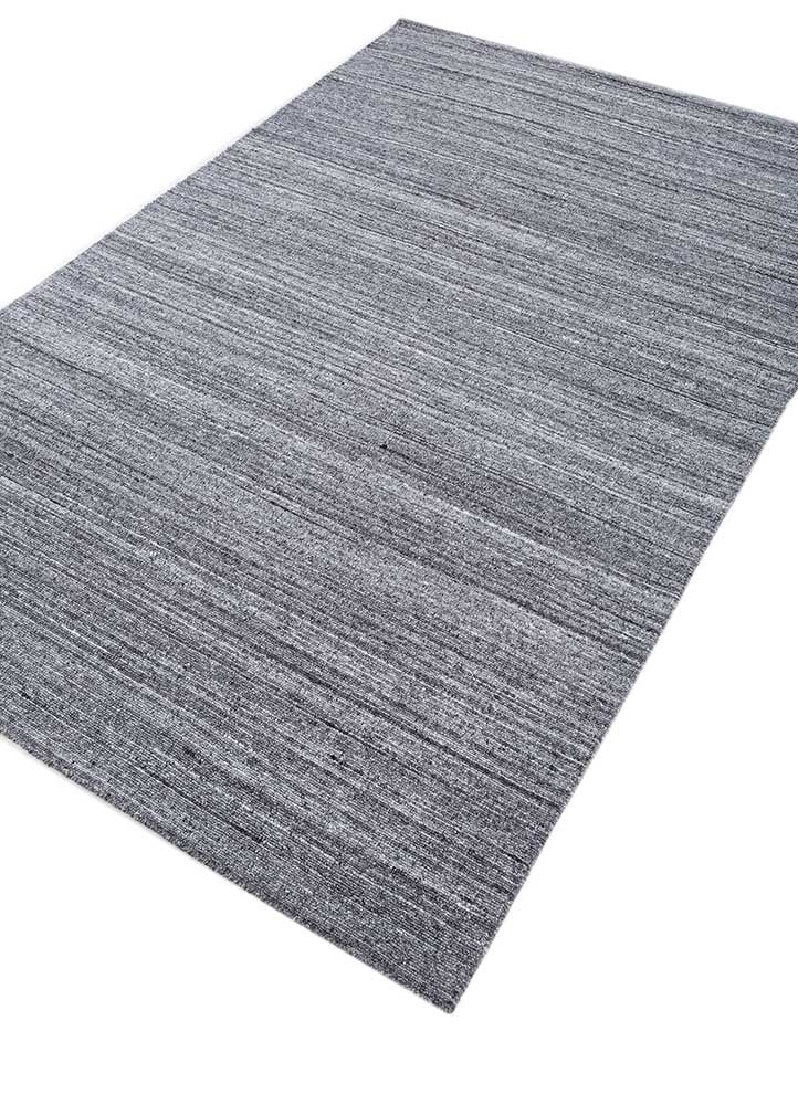 saga blue wool and viscose hand loom Rug - FloorShot