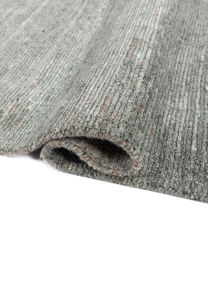 basis blue wool and viscose hand loom Rug - FloorShot