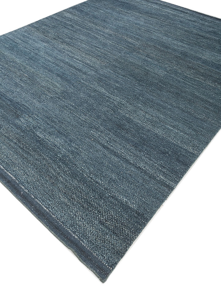 manifest blue afghan wool hand knotted Rug - FloorShot