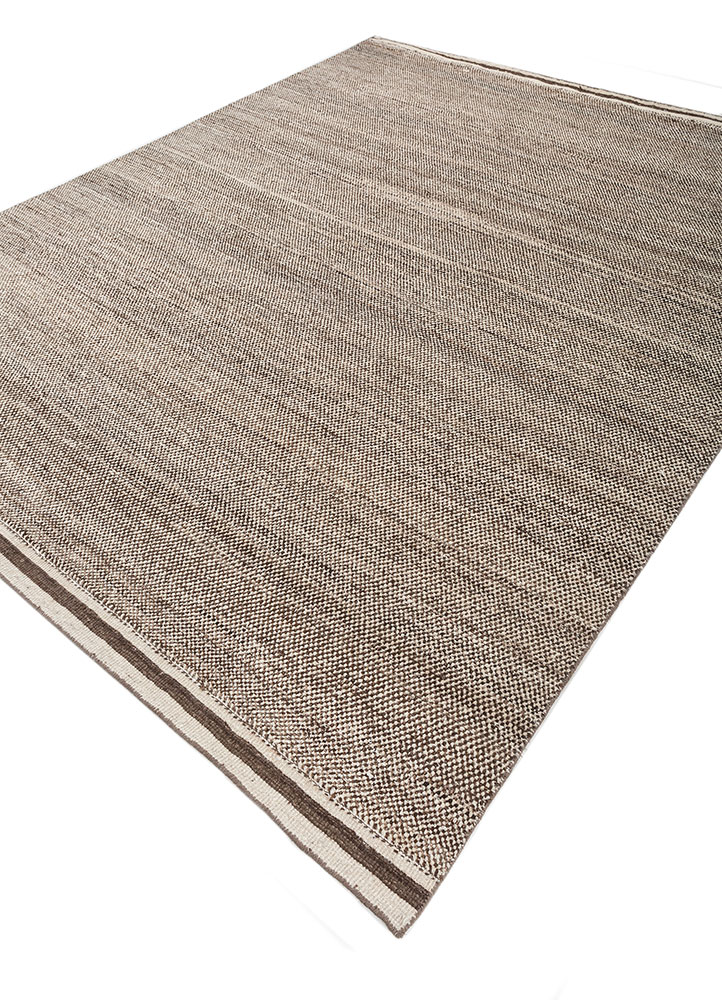 manifest beige and brown afghan wool hand knotted Rug - FloorShot