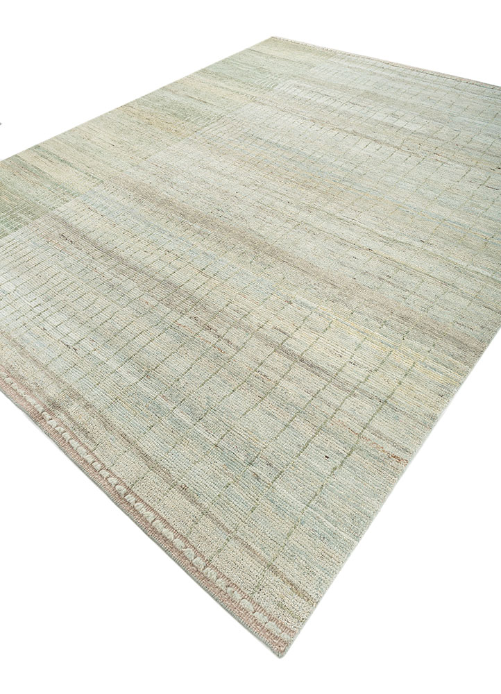 blythe green wool hand knotted Rug - FloorShot