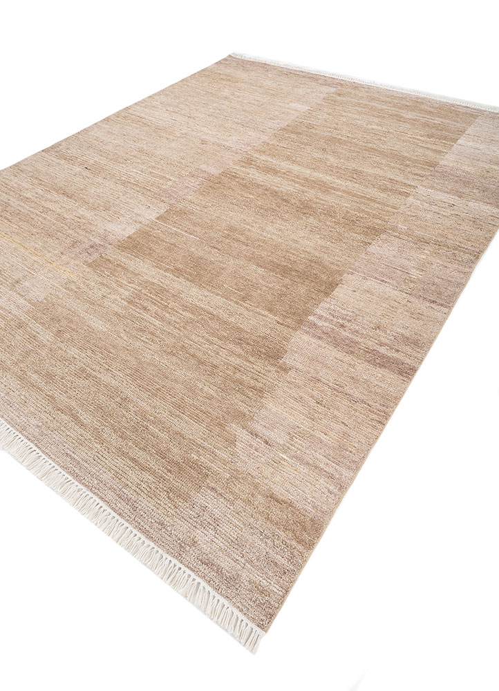 blythe beige and brown afghan wool hand knotted Rug - FloorShot