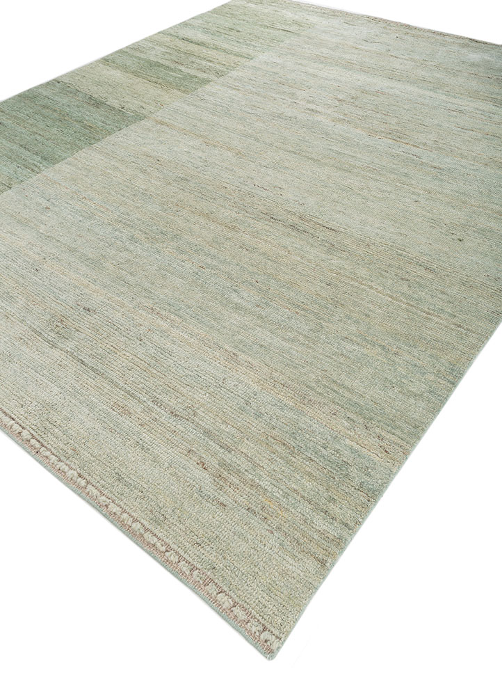 blythe green afghan wool hand knotted Rug - FloorShot