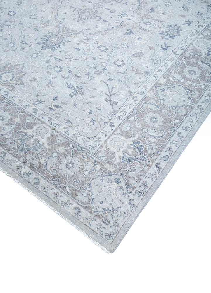 erbe grey and black wool hand knotted Rug - FloorShot