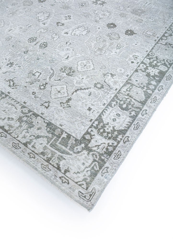 erbe grey and black wool hand knotted Rug - FloorShot