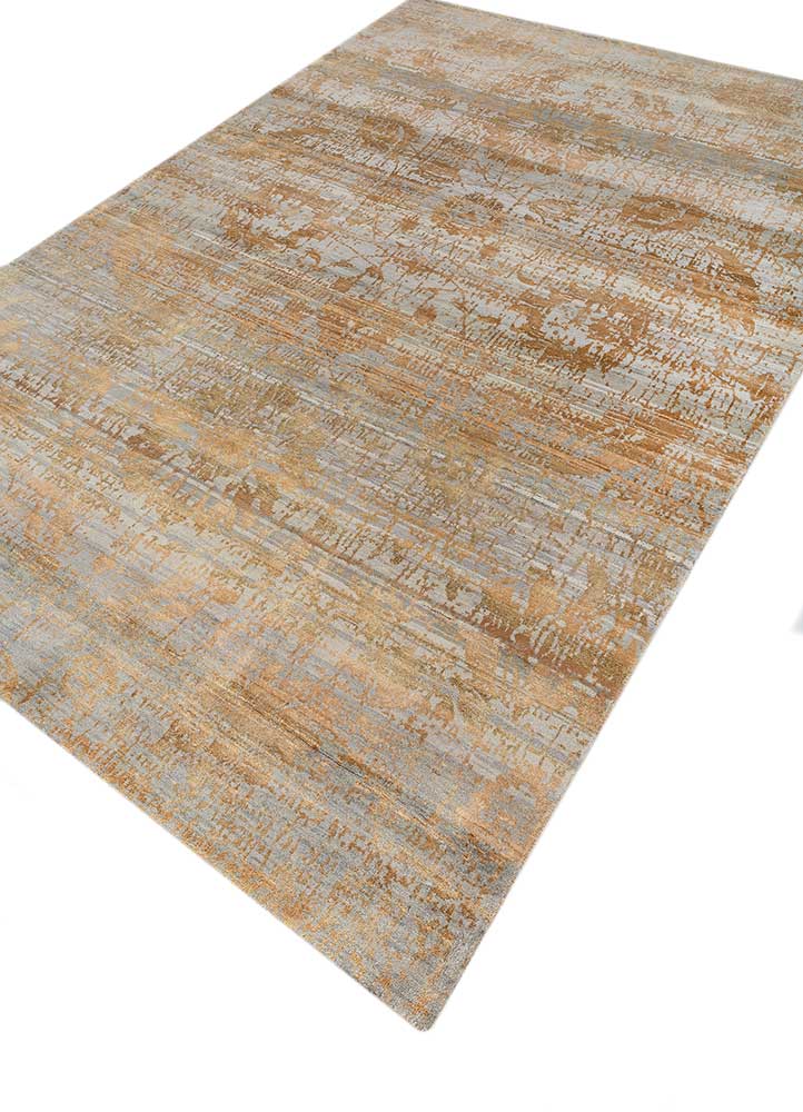 project error by kavi grey and black wool and silk hand knotted Rug - FloorShot