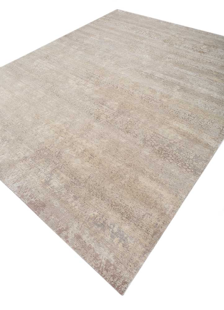 far east pink and purple wool and silk hand knotted Rug - FloorShot