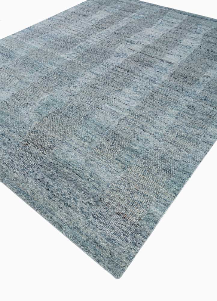 aprezo blue wool hand knotted Rug - FloorShot