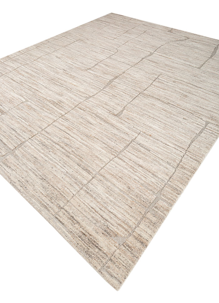 entropy beige and brown wool hand knotted Rug - FloorShot