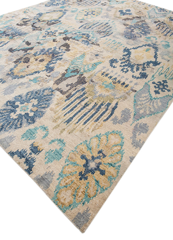 savana ivory wool hand knotted Rug - FloorShot