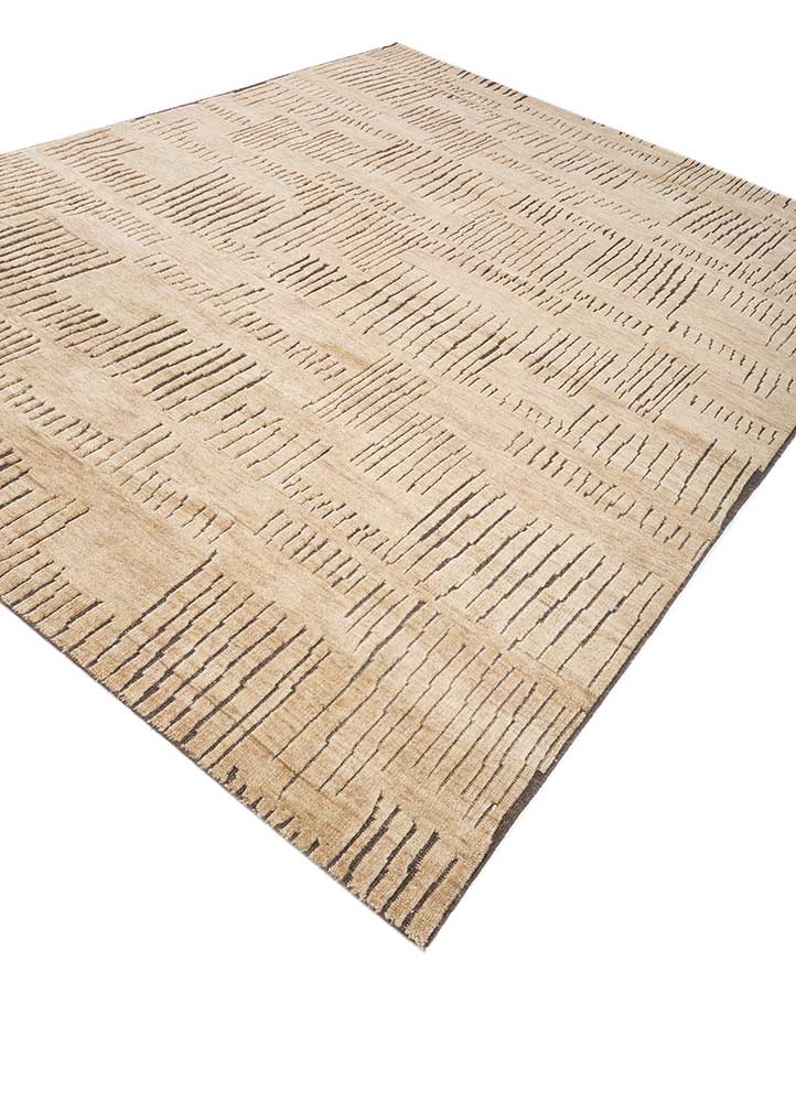 thyme beige and brown wool hand knotted Rug - FloorShot