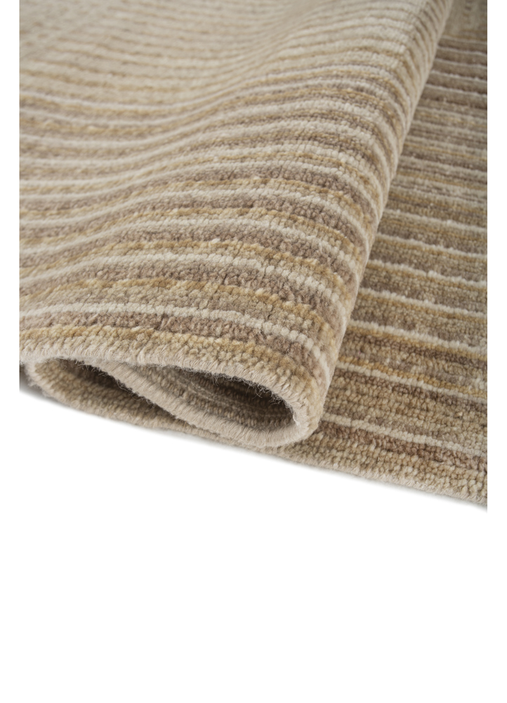 blythe beige and brown wool hand knotted Rug - FloorShot
