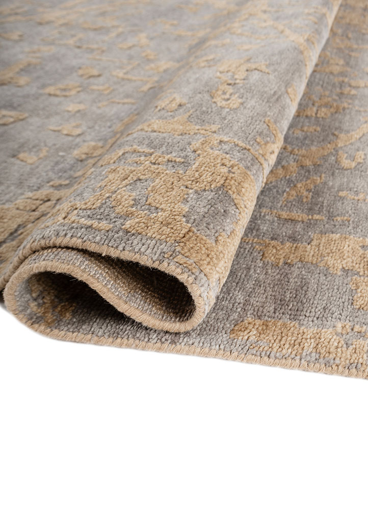 savana grey and black wool hand knotted Rug - FloorShot