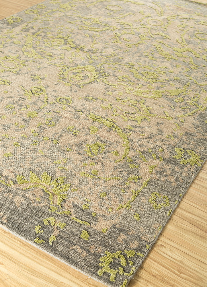 clan green wool hand knotted Rug - FloorShot
