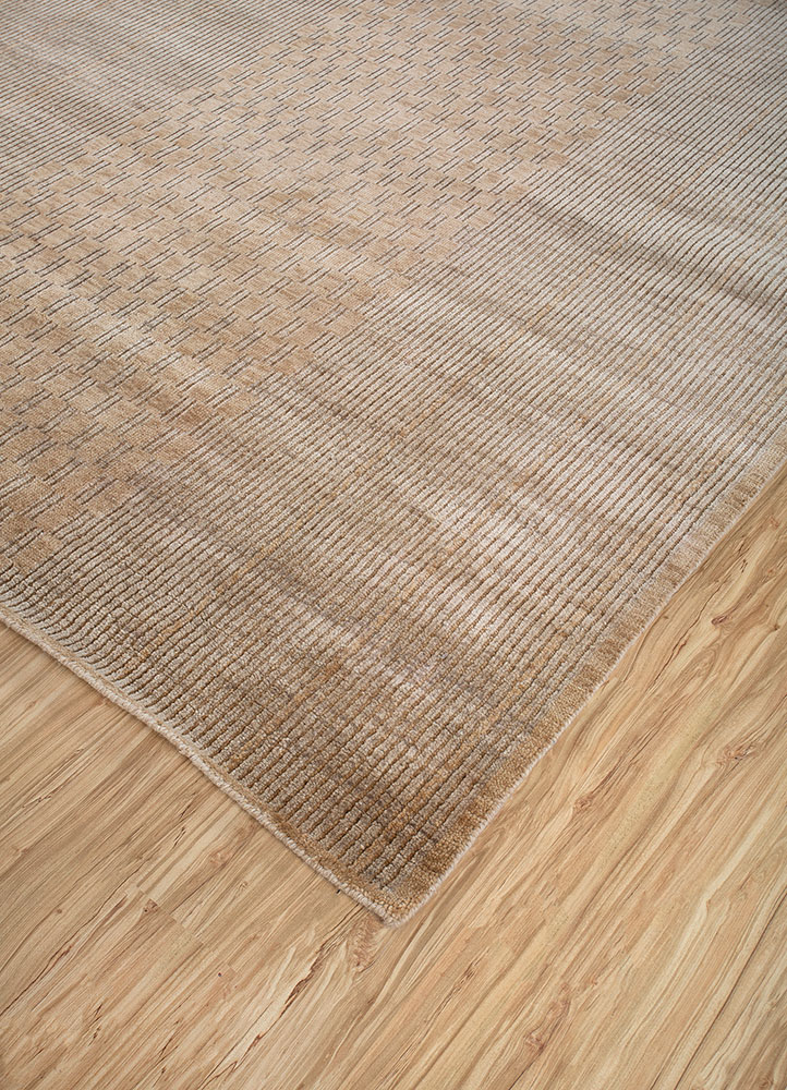 thyme beige and brown wool hand knotted Rug - FloorShot