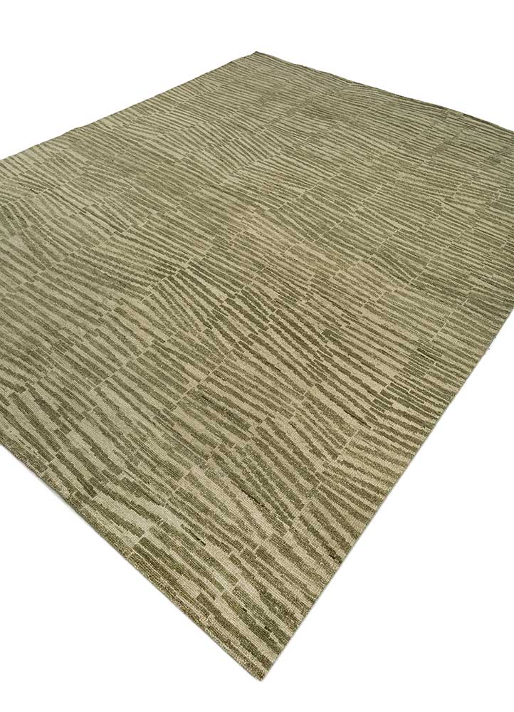 thyme green wool hand knotted Rug - FloorShot