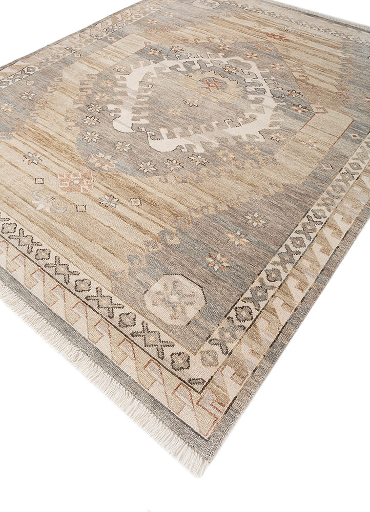 thyme blue wool hand knotted Rug - FloorShot