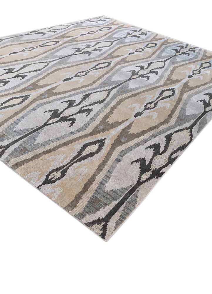 savana grey and black wool hand knotted Rug - FloorShot