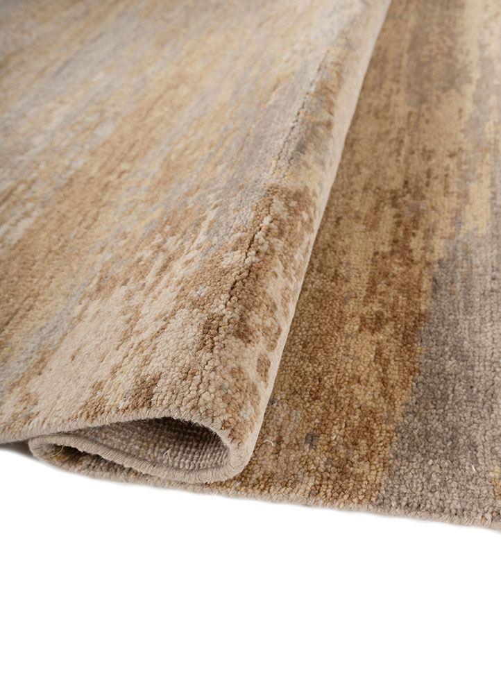 entropy beige and brown wool hand knotted Rug - FloorShot