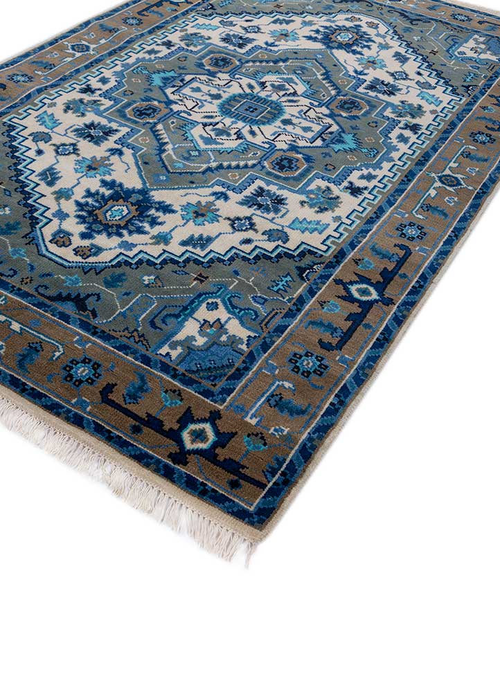 savana ivory wool hand knotted Rug - FloorShot