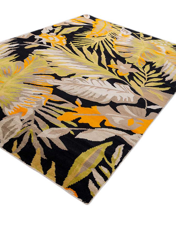 pansy grey and black wool hand knotted Rug - FloorShot