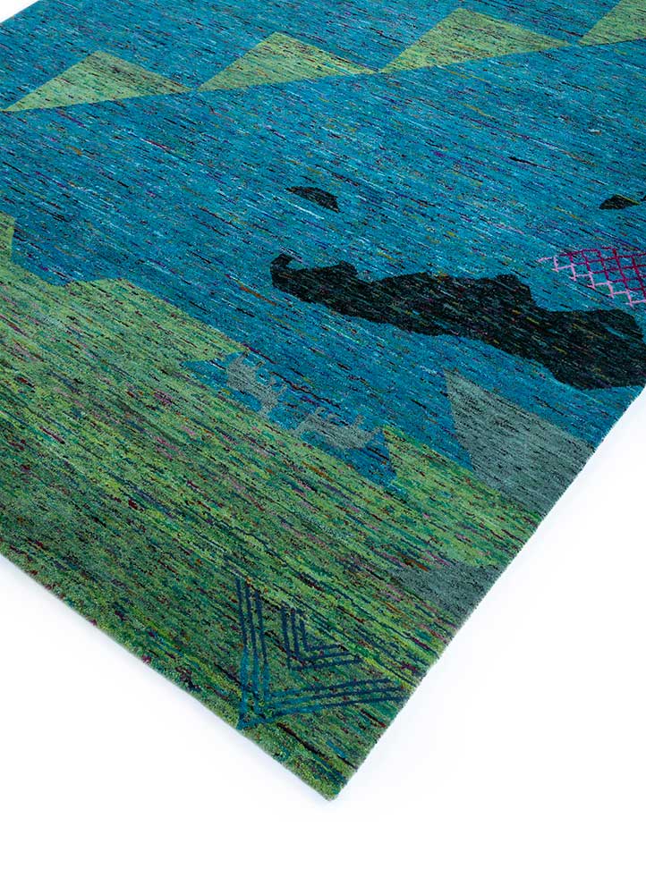 manchaha ivory wool hand knotted Rug - FloorShot