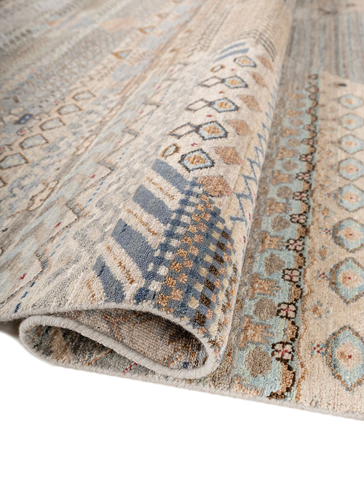 manchaha ivory wool hand knotted Rug - FloorShot