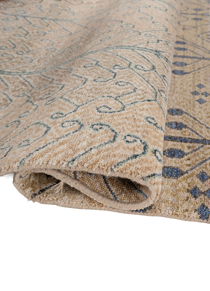 manchaha ivory wool hand knotted Rug - FloorShot