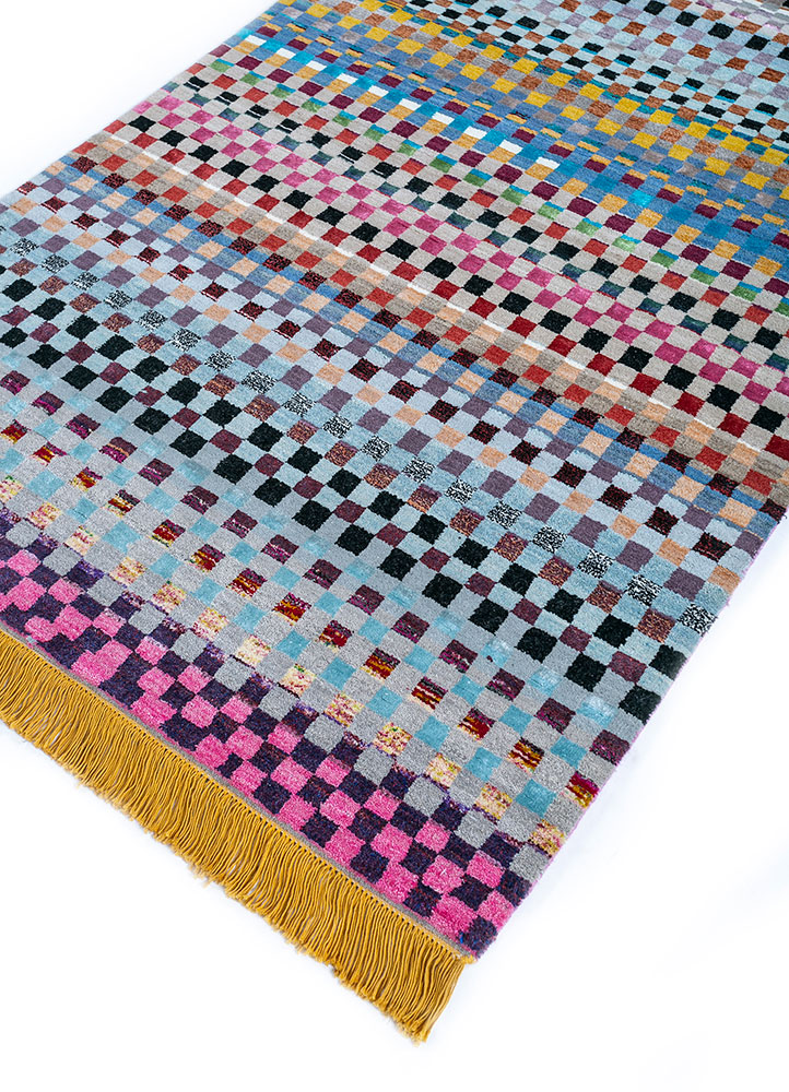 manchaha multi wool and bamboo silk hand knotted Rug - FloorShot