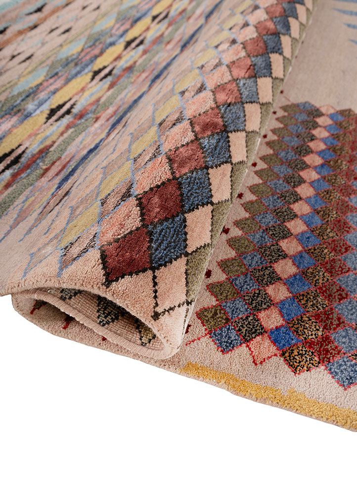 freedom manchaha pink and purple wool and bamboo silk hand knotted Rug - FloorShot