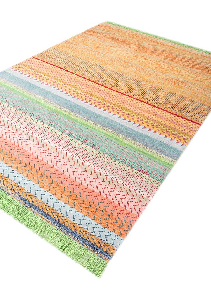 manchaha blue wool and bamboo silk hand knotted Rug - FloorShot