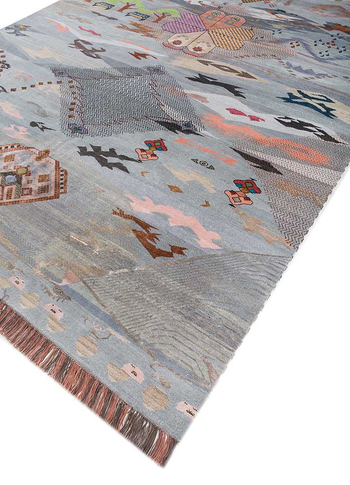 freedom manchaha ivory wool and bamboo silk hand knotted Rug - FloorShot