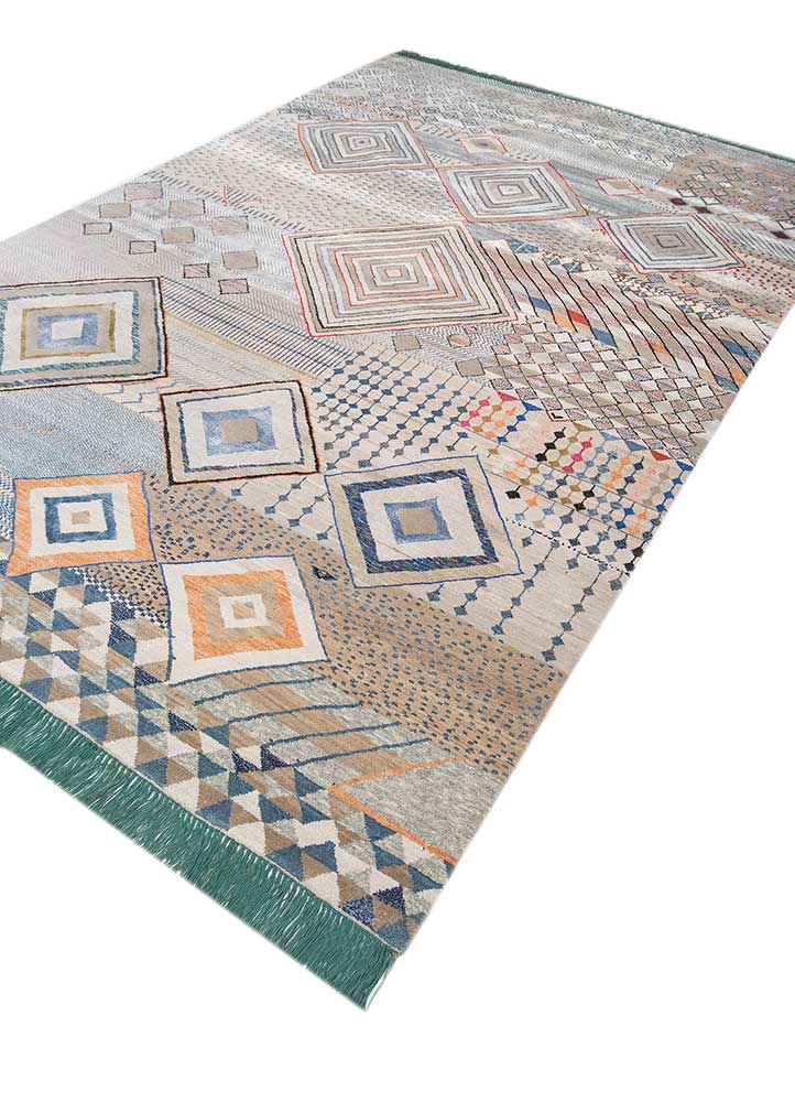 manchaha ivory wool and bamboo silk hand knotted Rug - FloorShot