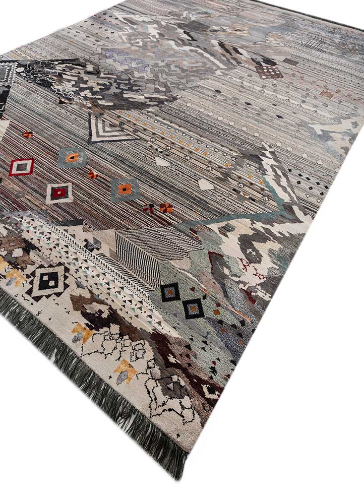 freedom manchaha ivory wool and bamboo silk hand knotted Rug - FloorShot