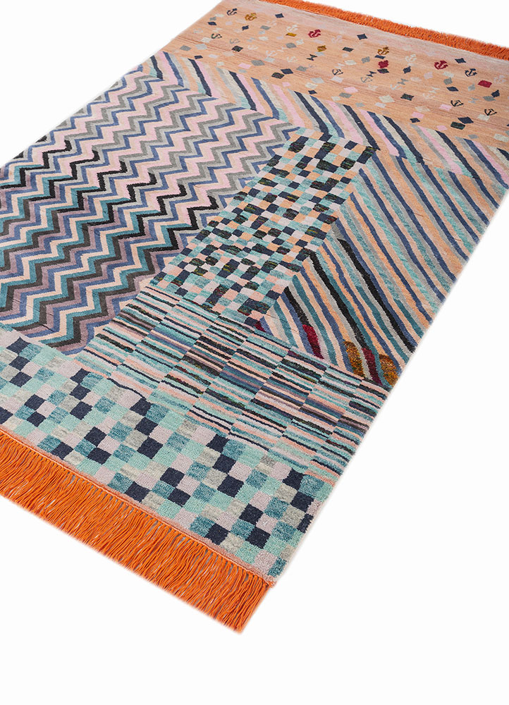 manchaha ivory wool and bamboo silk hand knotted Rug - FloorShot