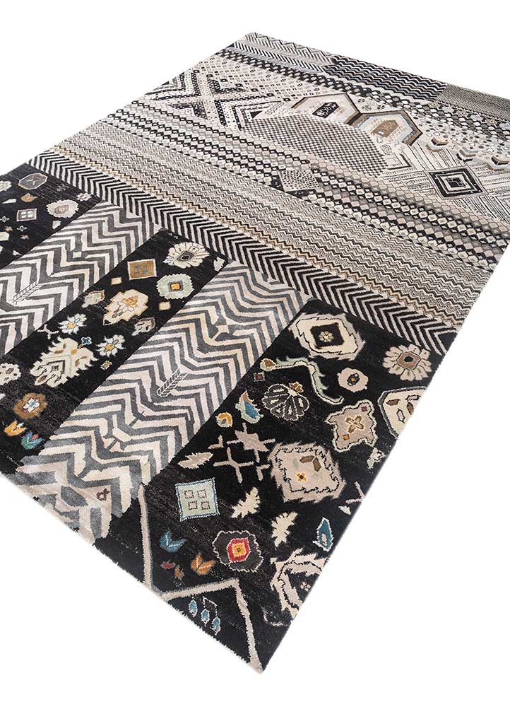 manchaha ivory wool and bamboo silk hand knotted Rug - FloorShot