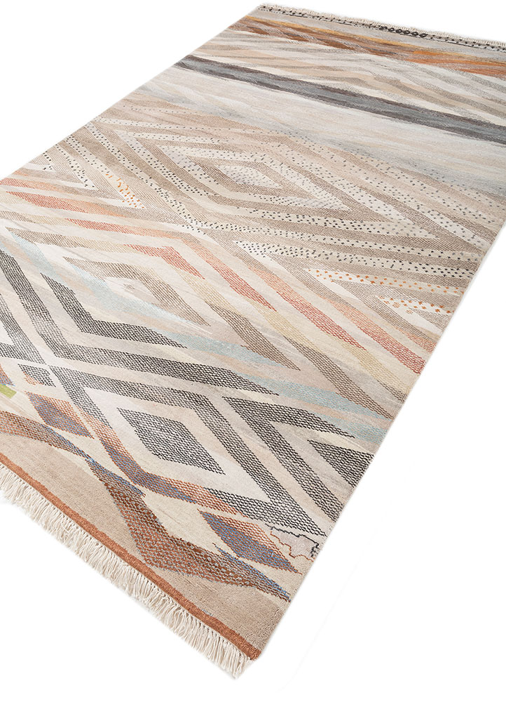 manchaha grey and black wool and bamboo silk hand knotted Rug - FloorShot