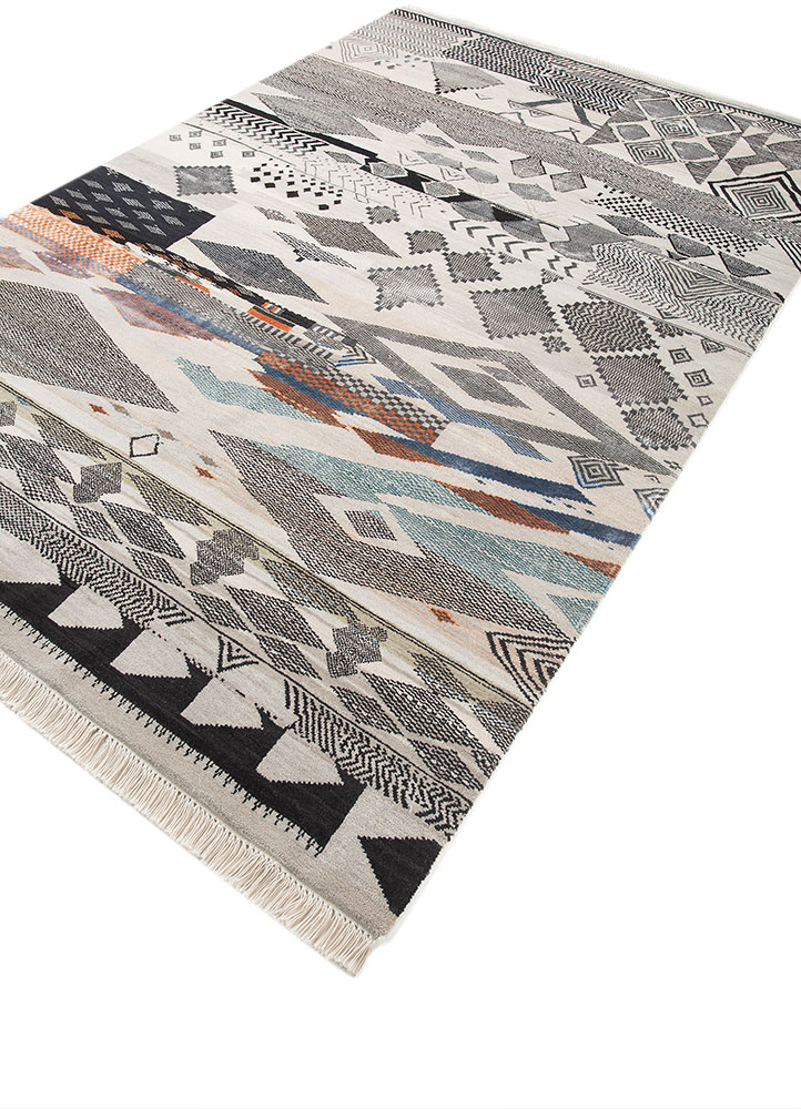 manchaha ivory wool and bamboo silk hand knotted Rug - FloorShot