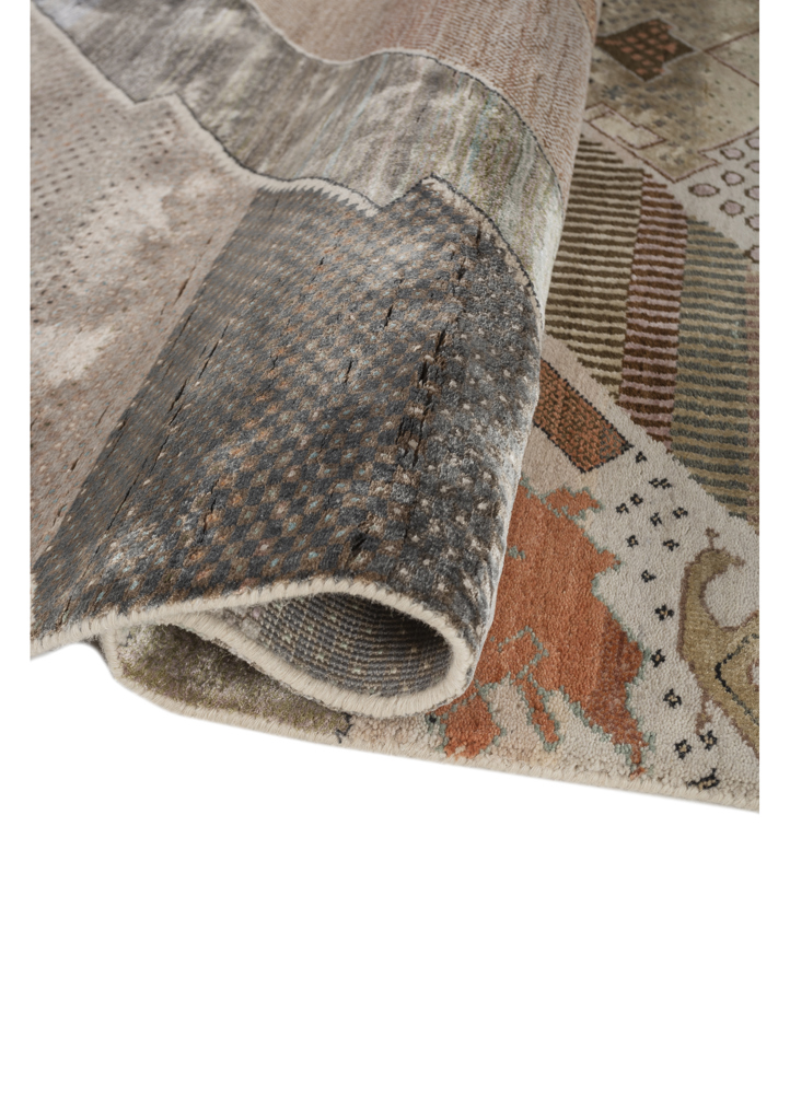 manchaha ivory wool and bamboo silk hand knotted Rug - FloorShot