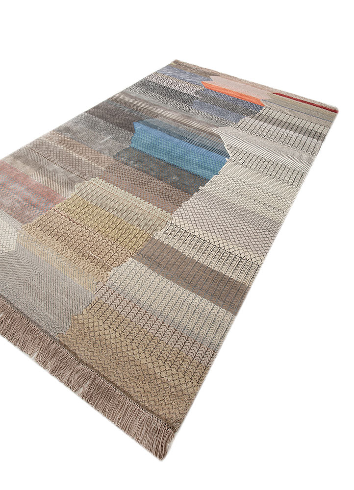 manchaha ivory wool and bamboo silk hand knotted Rug - FloorShot