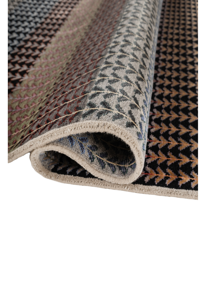 manchaha grey and black wool and bamboo silk hand knotted Rug - FloorShot