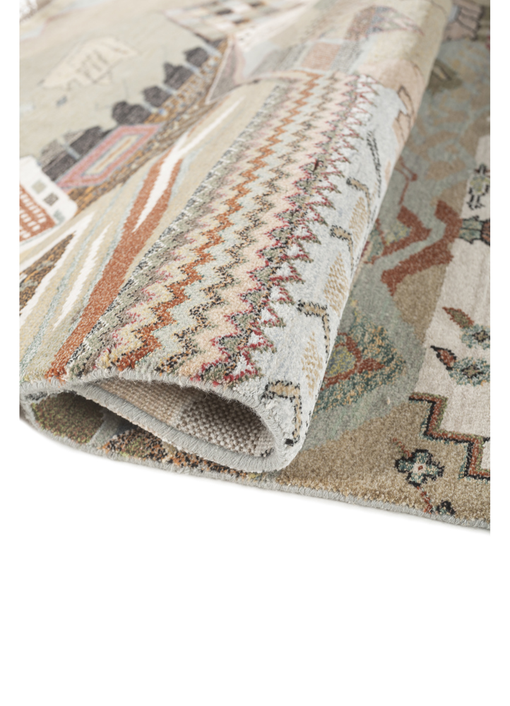 manchaha blue wool and bamboo silk hand knotted Rug - FloorShot