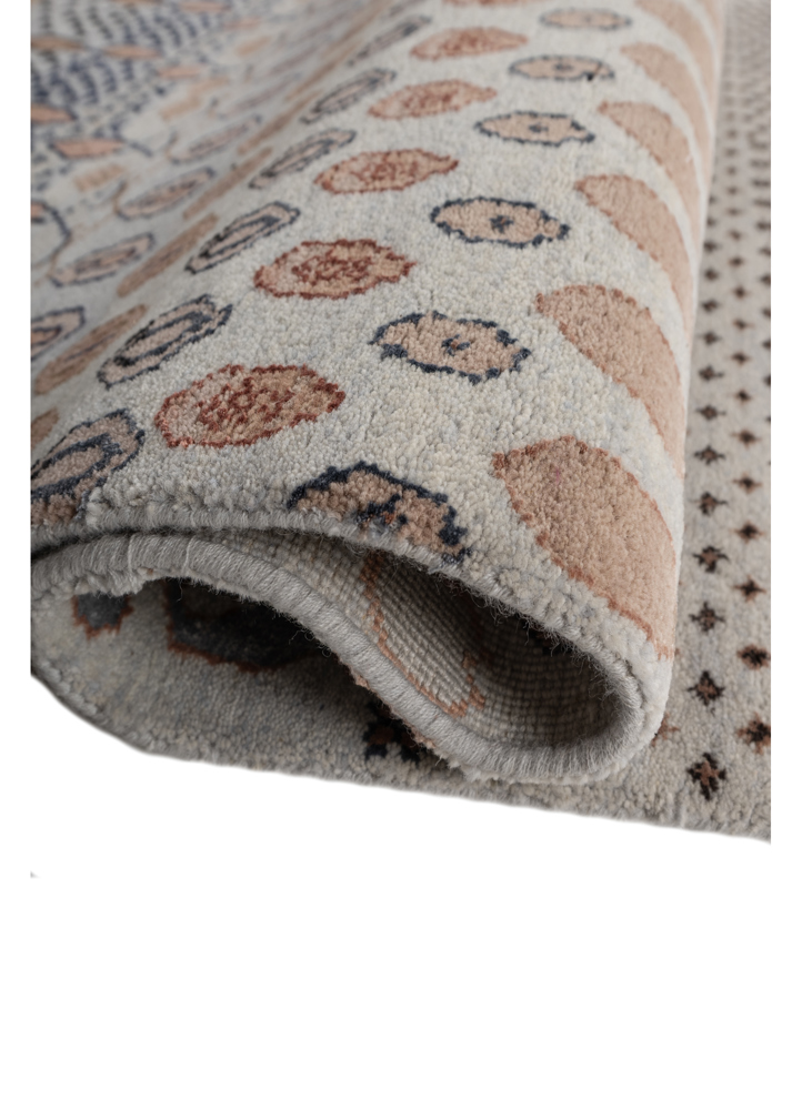 manchaha red and orange wool and bamboo silk hand knotted Rug - FloorShot