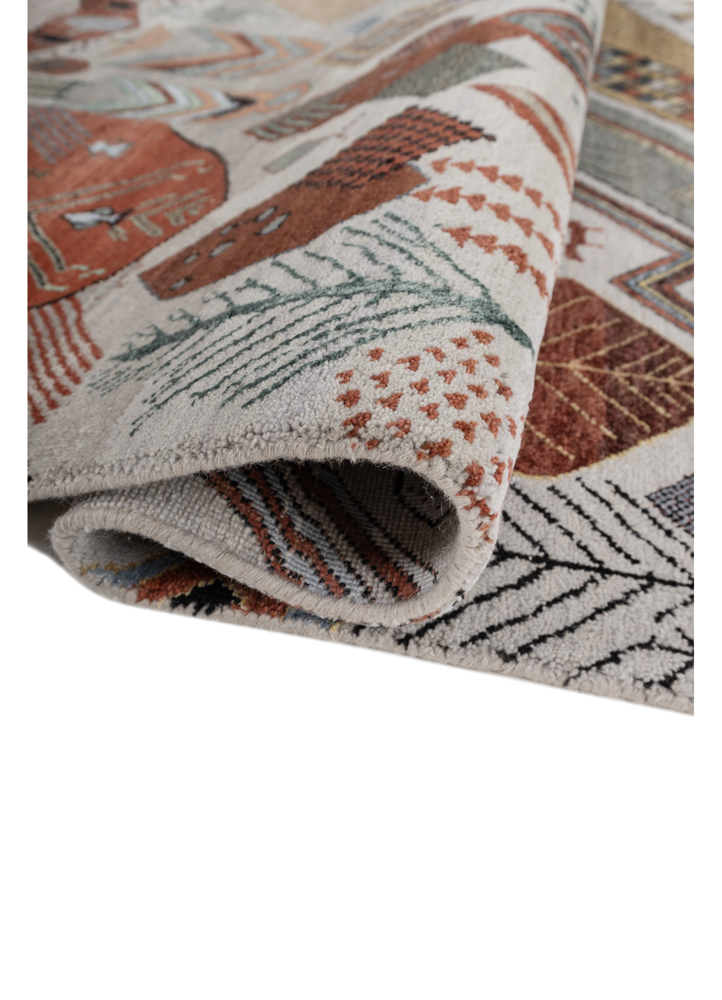 manchaha blue wool and bamboo silk hand knotted Rug - FloorShot