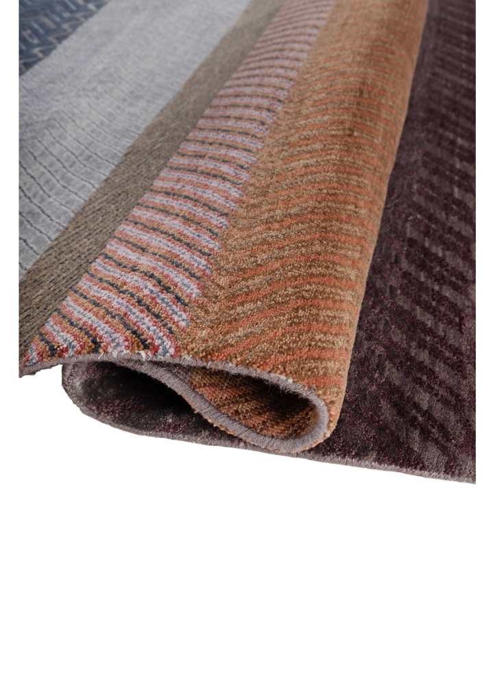 manchaha pink and purple wool and bamboo silk hand knotted Rug - FloorShot